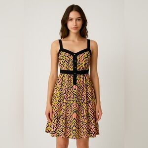 Material Girl Yellow Pink Fit-and-Flare Sundress